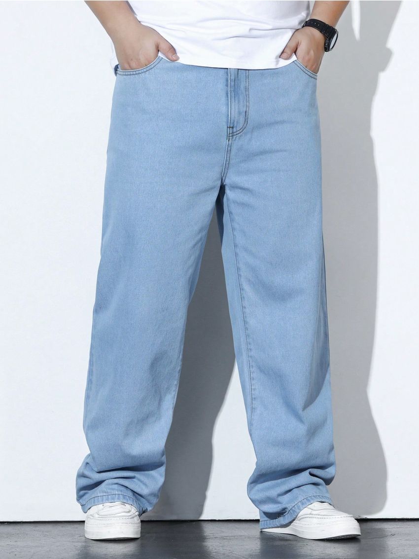 Men's Plus Size Fleece-lined Denim Pants