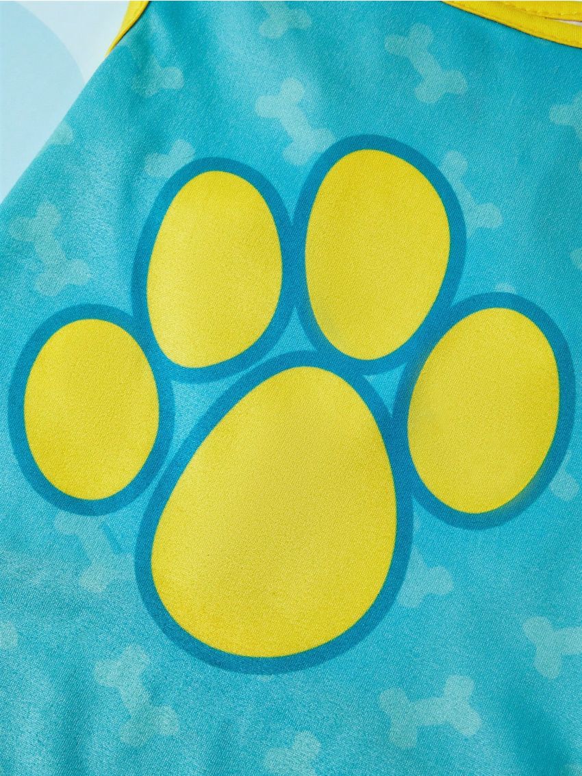 SCOOBY-DOO X SHEIN Green Vest With Cute Pet Footprint Design