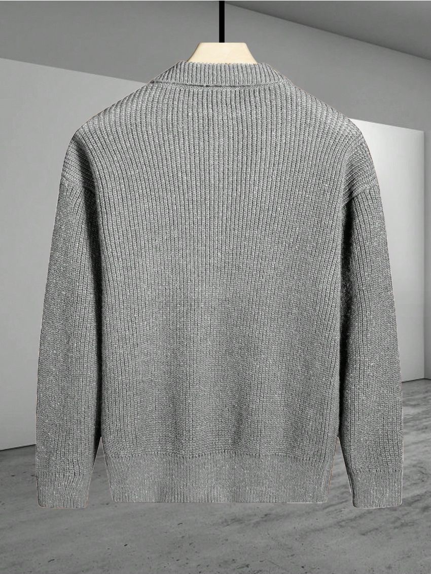 Manfinity Men'S Turn-Down Collar Button Front Cardigan