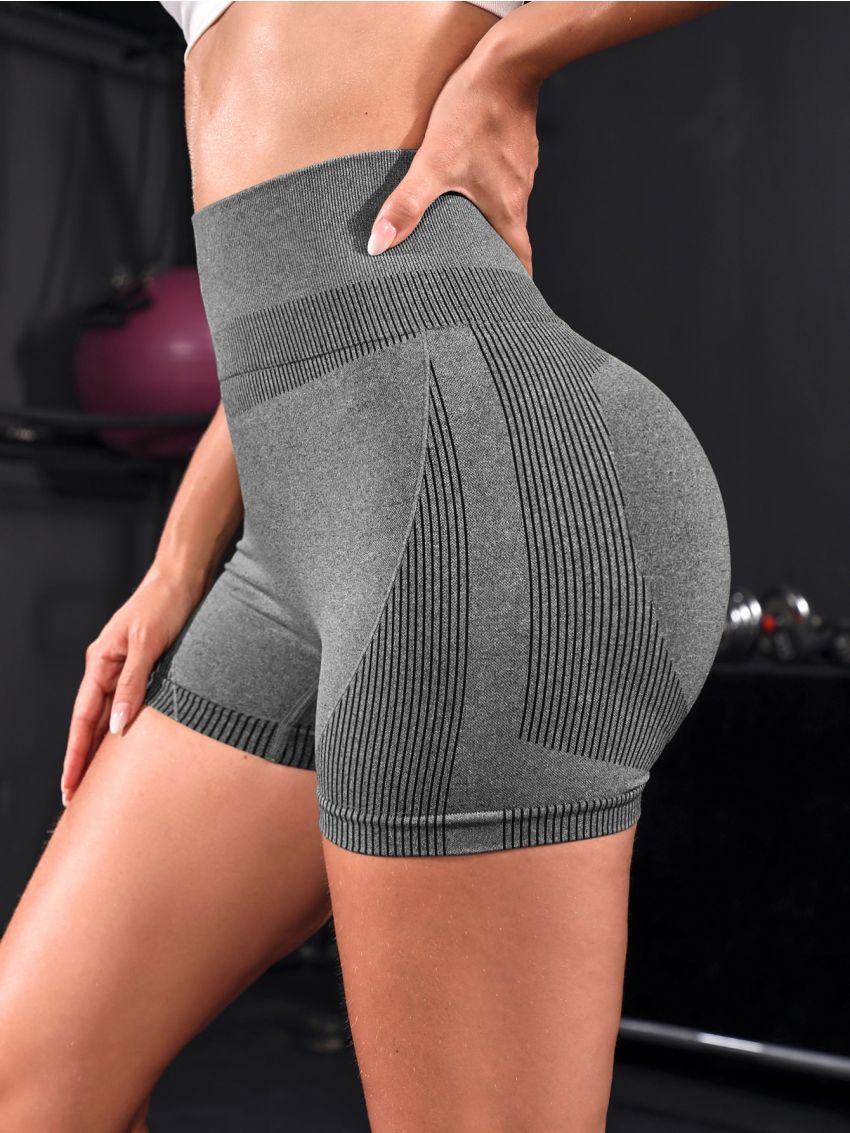 Yoga Futuristic Tummy Control Scrunch Butt Sports Shorts