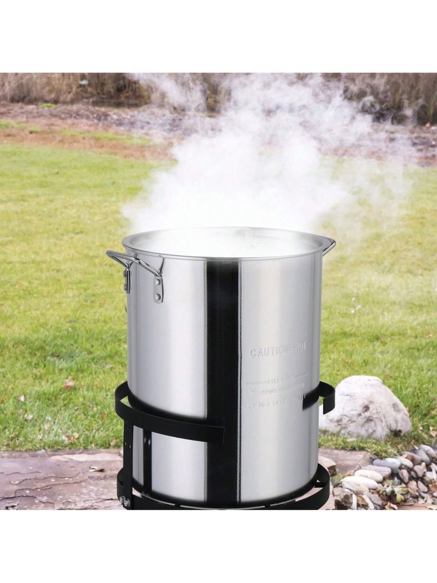 13*32in Iron Aluminum Black Round Tripod Stove Rack Silver Fryer Gas Fryer