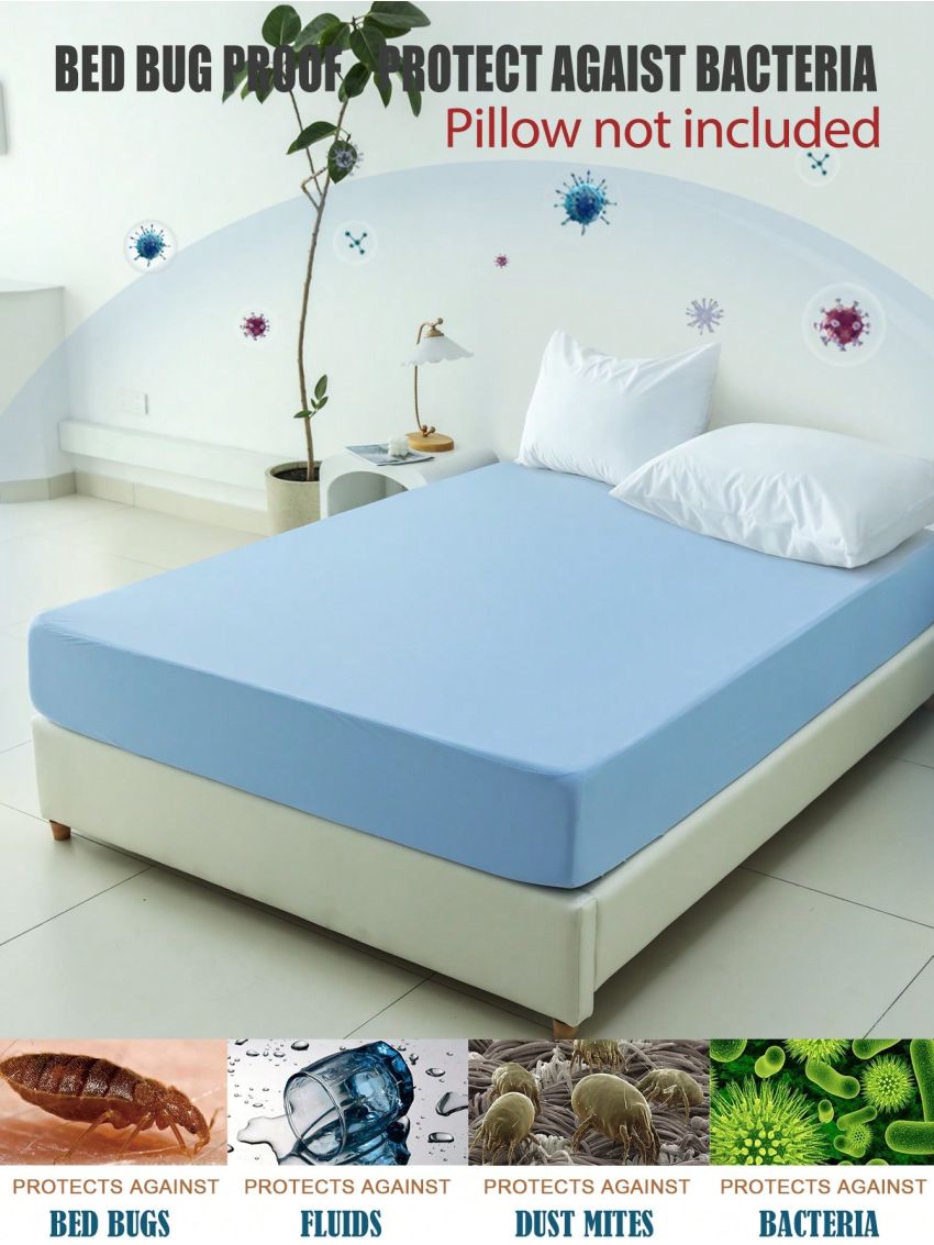 Blue Waterproof Mattress Protector