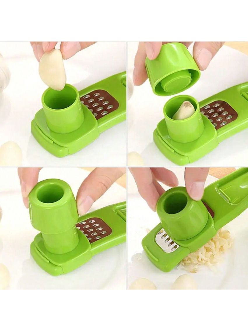 1pc 2pcs Colorful Stainless Steel Garlic Press and Ginger Cutter - Easy to Use and Durable Kitchen Tool for Grinding, Grating, and Planing,Essential camping kitchen tools,Camping barbecue accessories