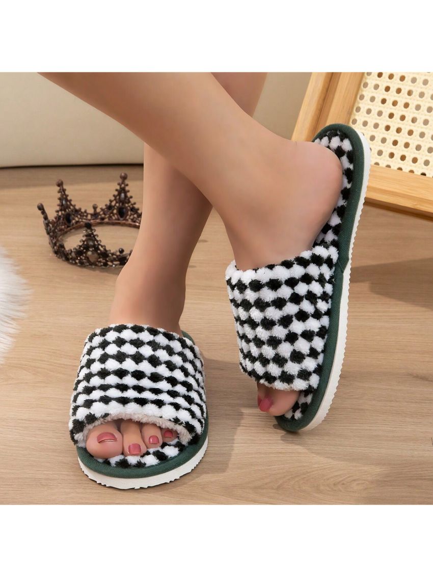New Arrival Fur Trimmed Open Toe Women's Slippers, Autumn/winter Season Open Toe Floor Slippers