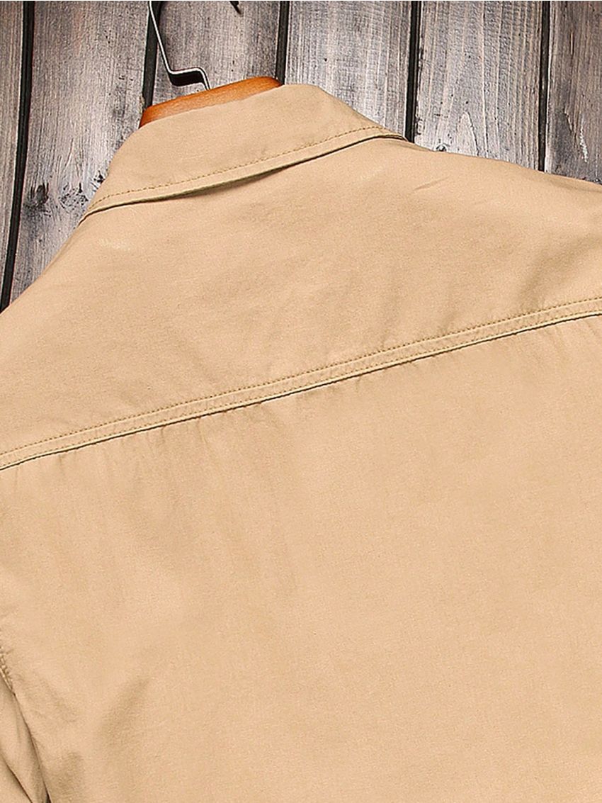 Men Flap Pocket Button Front Denim Shirt Without Tee