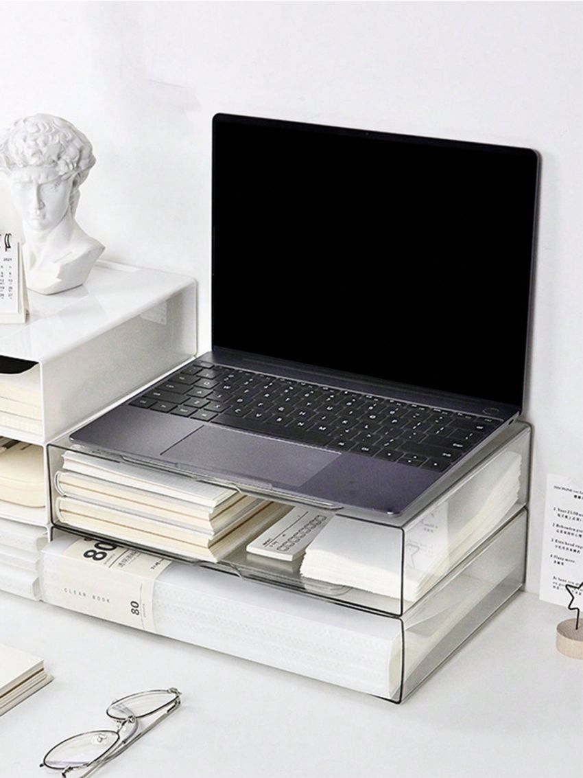 1pc Multilayer File Organizer With 4 Compartments For Exam Papers, Desktop Office Storage Rack