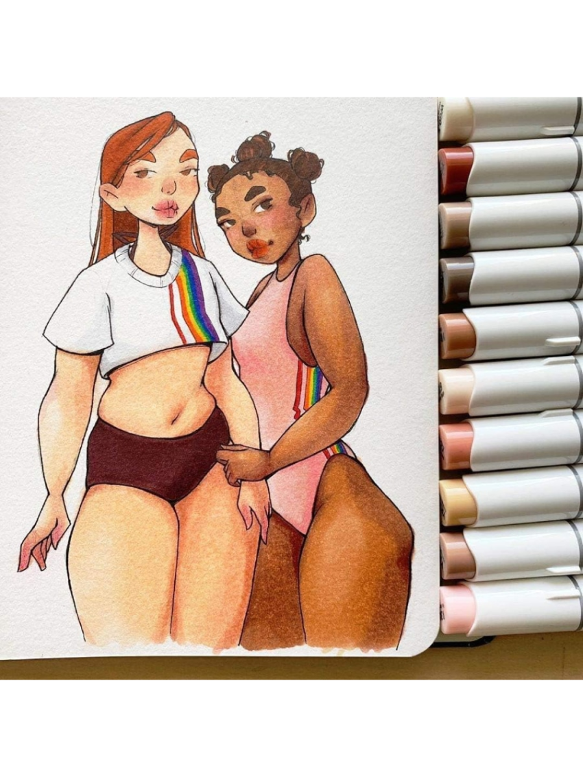 Ohuhu Alcohol-based Markers Skin Tone Brush Tip -Skin Color Art Marker Set for Artist Adults Coloring Illustration -36 Portrait Colors - Brush & Chisel Dual Tips- Honolulu of Ohuhu Markers