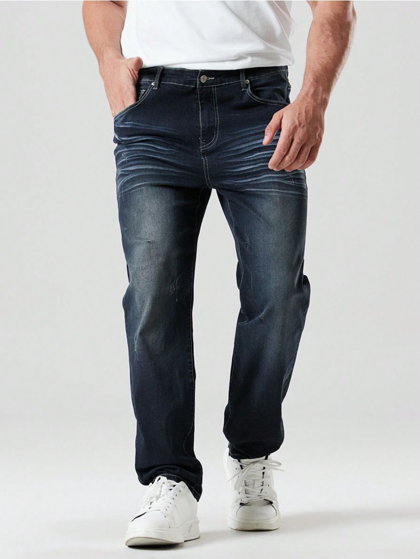 Extended Sizes Men's Plus Size Straight Leg Jeans