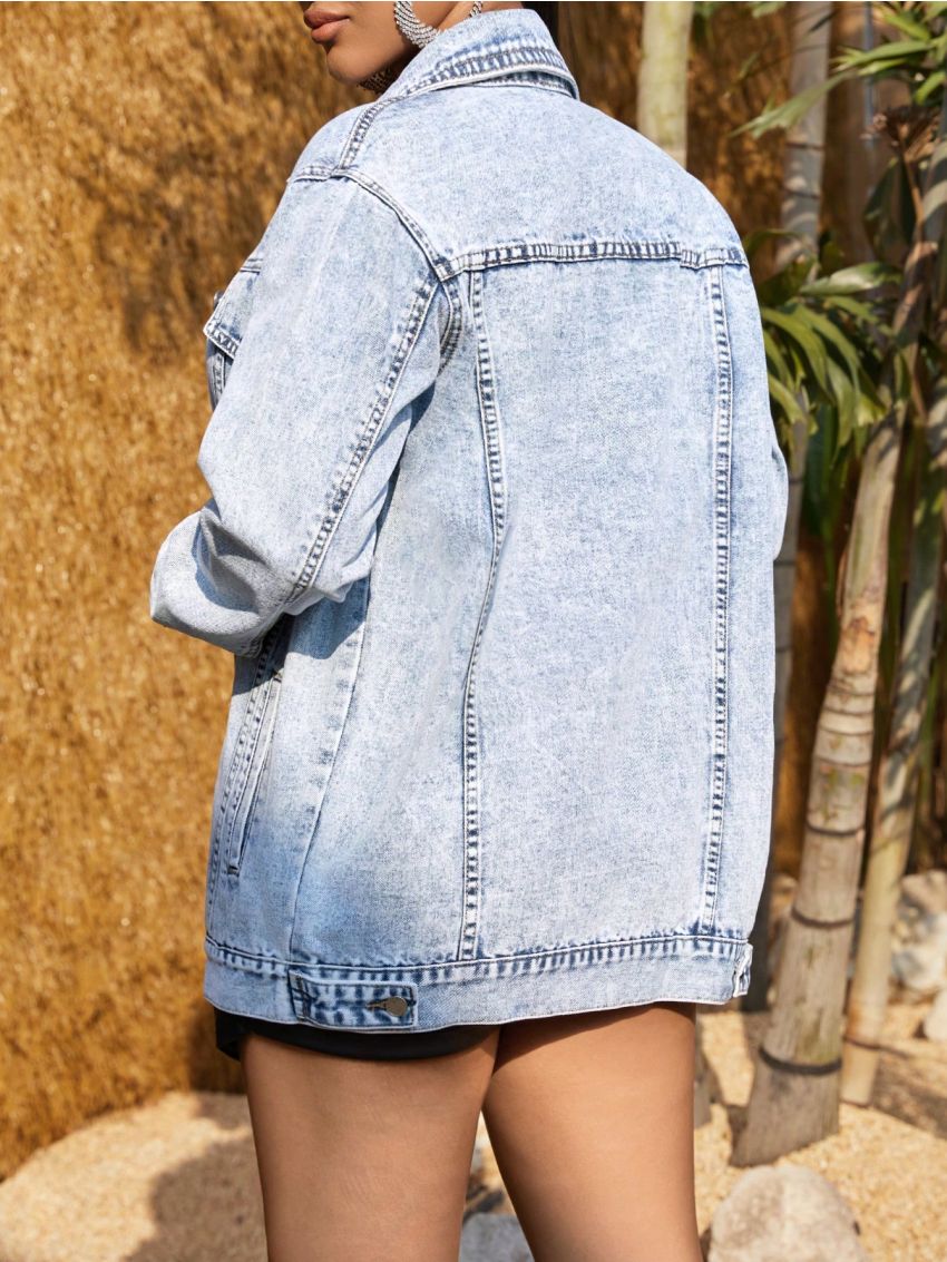 SHEIN SXY Ladies' Simple Casual Denim Jacket