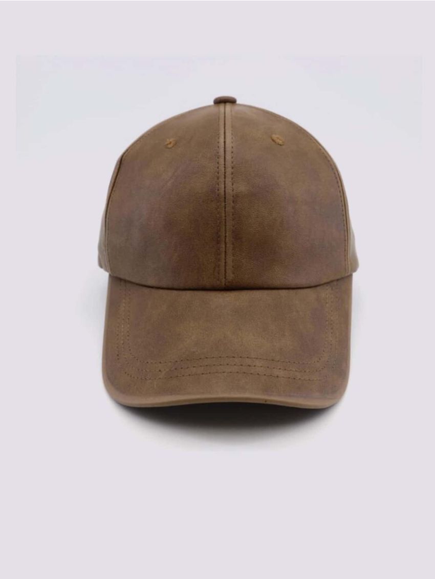 1pc Ladies' Vintage Style Distressed Solid Color Leather Duckbill Beret Cap For Daily, Streetwear, Travel, All Seasons