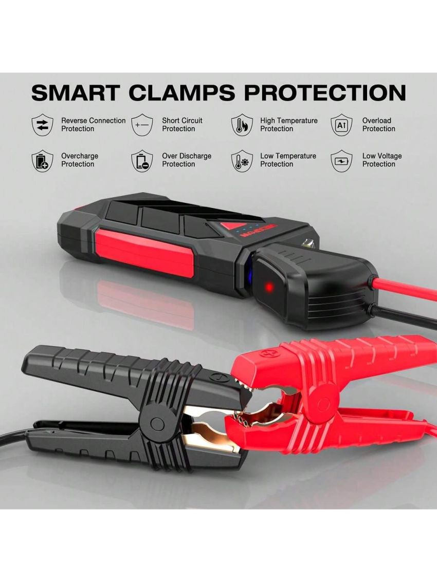 Portable,12V Car Battery Jump Starter Power Pack with USB Quick Charge (Up to 7L Gas or 5.5L Die Engine) Battery Booster with Built-in LED Light