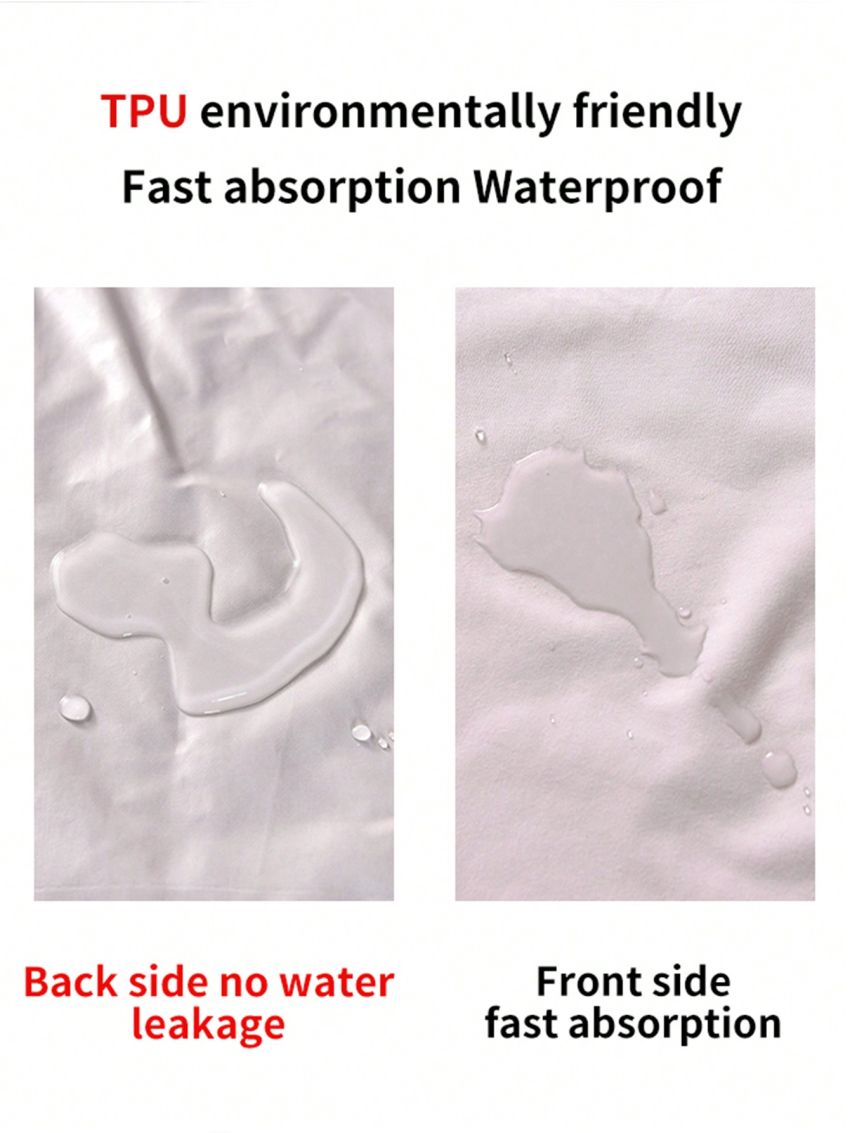 1pc Brushed Composite Waterproof & Pure Color Leakproof Bed Mattress Cover With Water Resistant & Urine Resistant Layers, Suitable For Single Size Bed