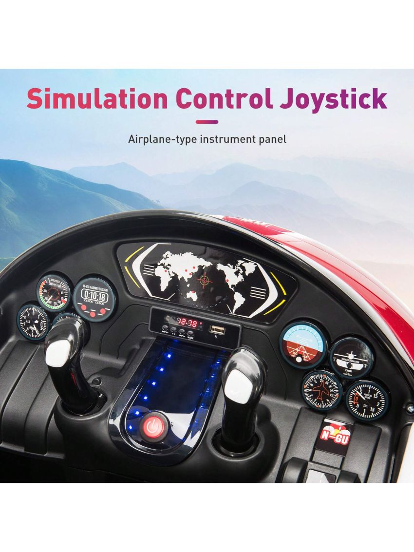 12-Volt Kids Electric Ride on Car Toy Airplane with Remote Control & USB
