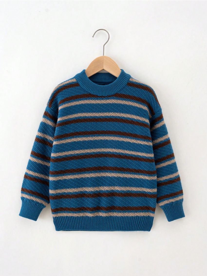 Boys' Striped Round Neck Sweater