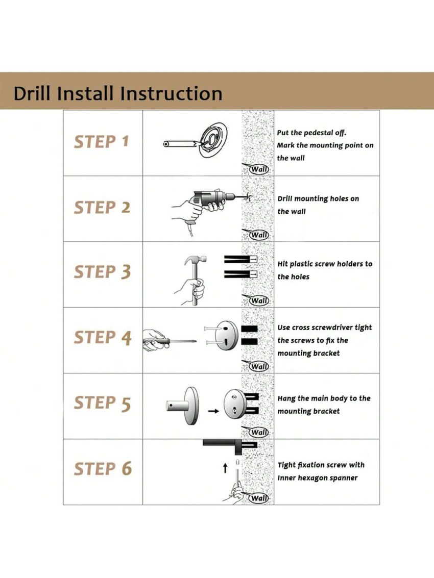 BESy 4pcs/set Stainless Steel Bathroom Accessories Set (Towel Bar, Hand Towel Holder Towel Rack, Toilet Paper Holder, Towel Hook), Wall Mounted Towel Hanger Bathroom Hardware Fixtures Set