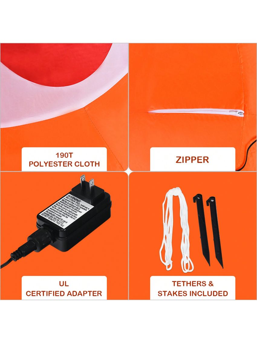 Costway 5 Ft Halloween Blow-up Inflatable Ghost in Pumpkin w/ LED Bulb Yard Decoration