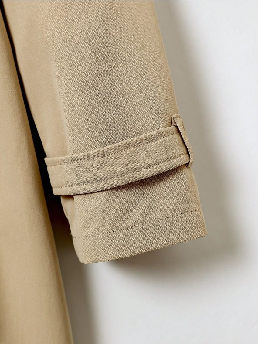 SHEIN Tween Girl Double Breasted Belted Trench Coat