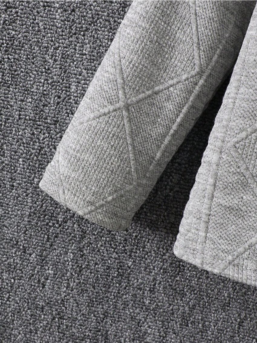 SHEIN Kids QTFun Boys' College Style Solid Color Hooded Cardigan For Spring & Autumn