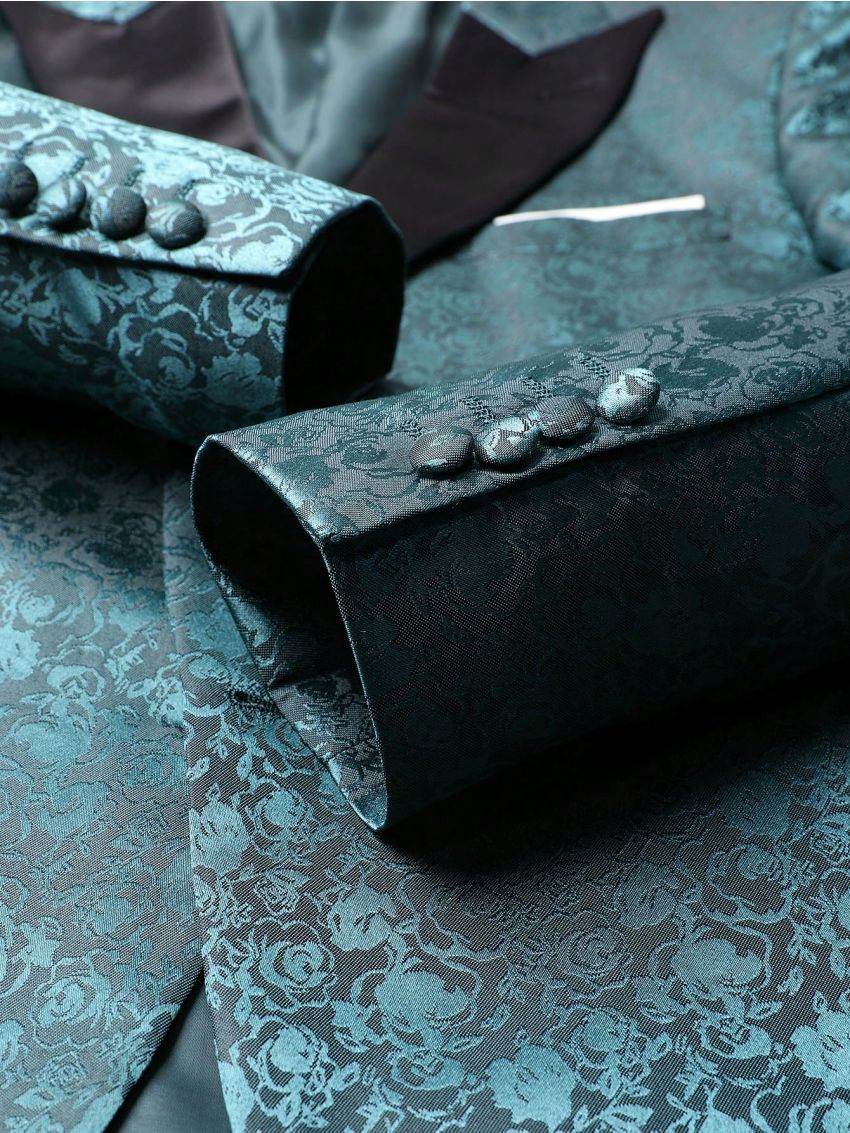 Manfinity Mode Men's Jacquard Turn-down Collar Suit