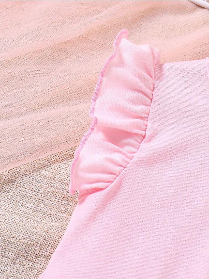 SHEIN Kids QTFun Toddler Girls' Cute Dreamy Mesh Bubble Dress