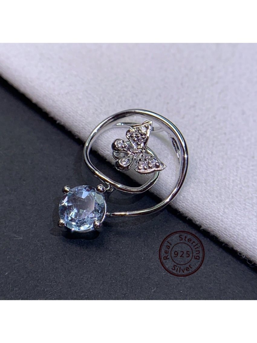 1pc Fashionable Natural Topaz Butterfly Pendant