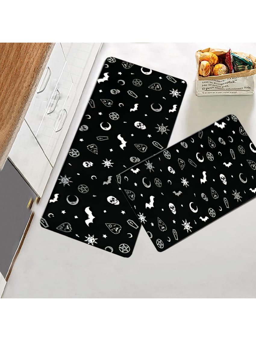 1pc Bat & Skull Pattern Rug
