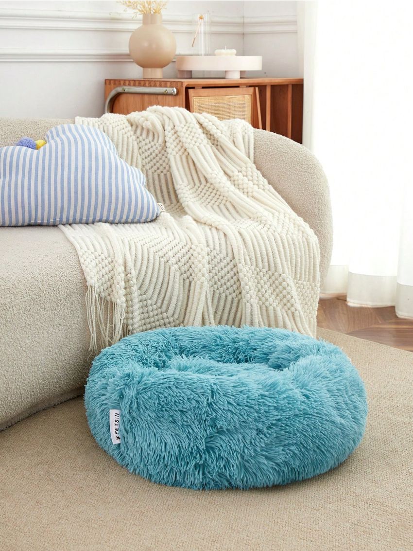 PETSIN Green Plush Deep Sleep Dog & Cat Round Bed, Removable And Washable