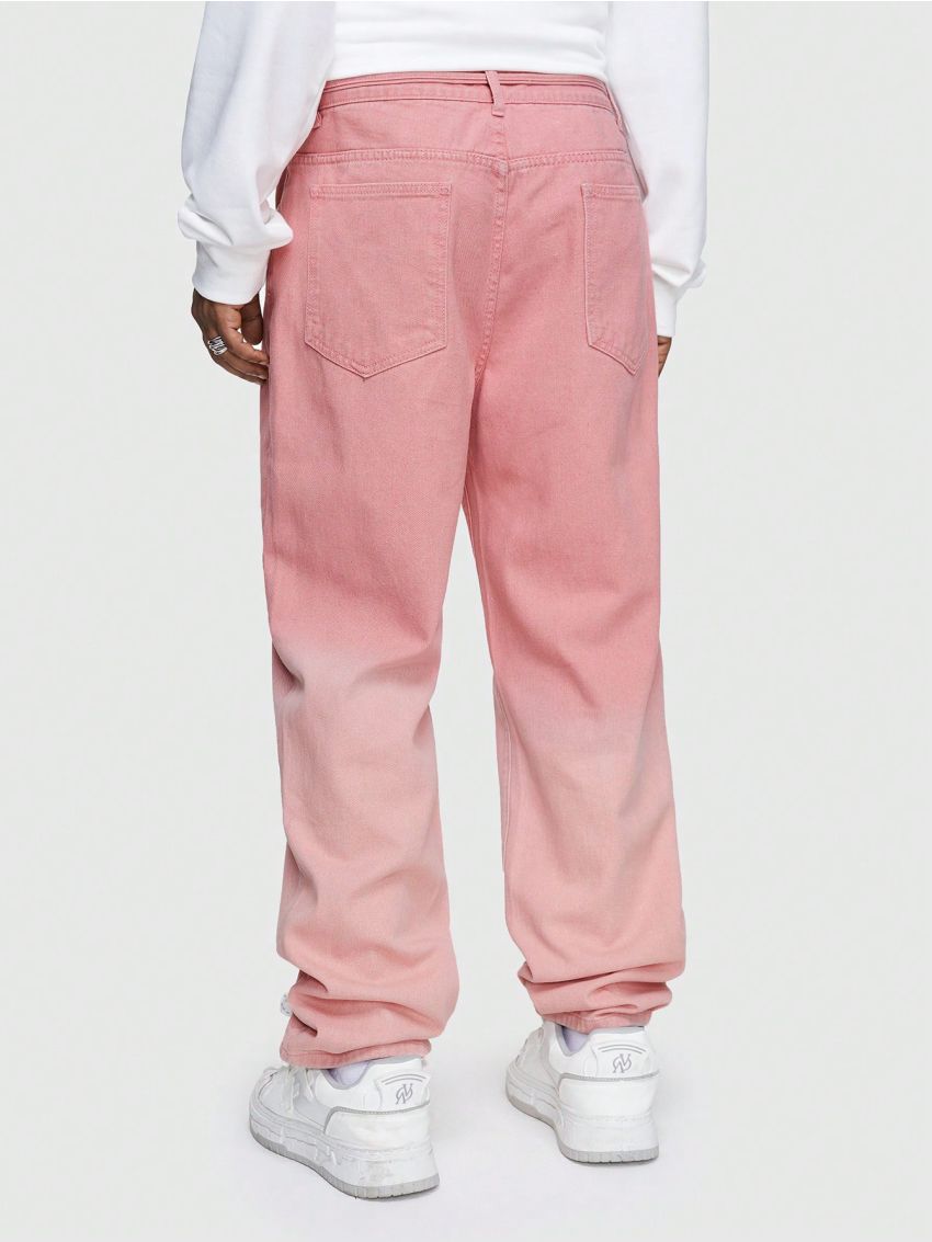 ROMWE Street Life Men's Straight Fit Drawstring Denim Jeans