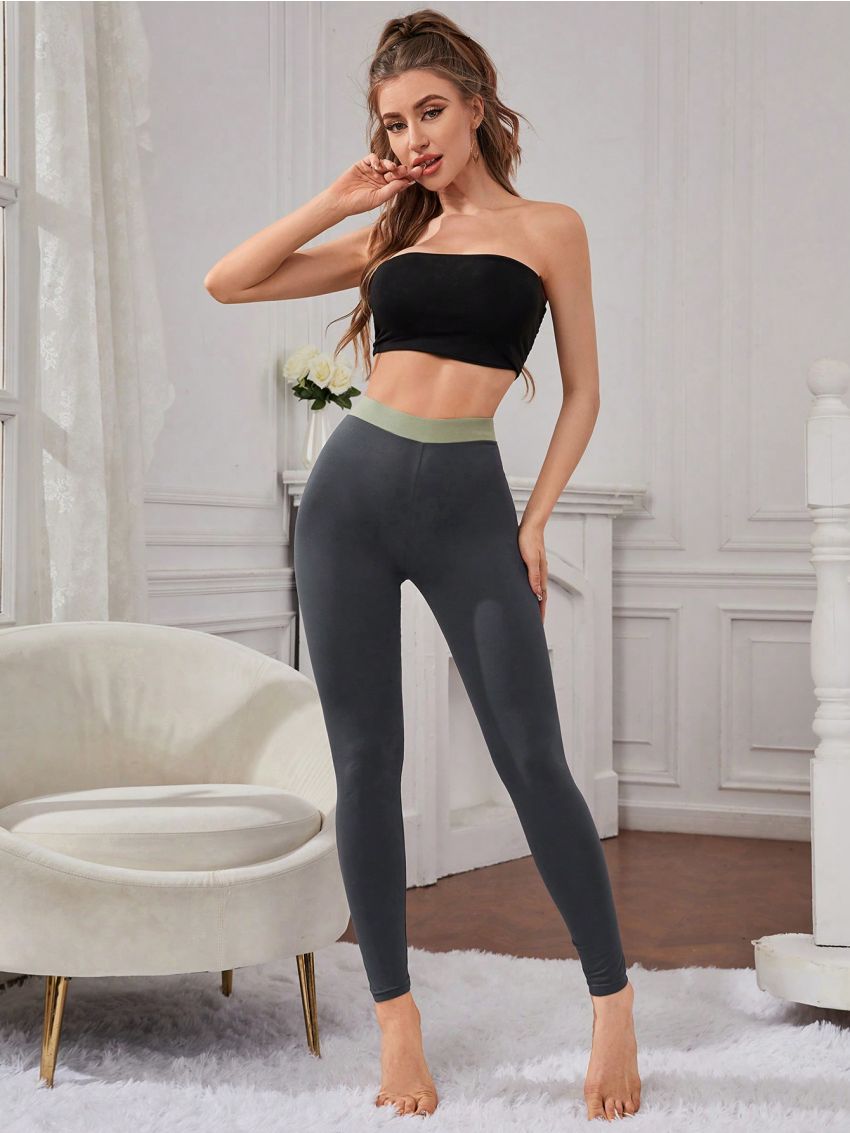 Contrast Trim Thermal Underwear Pants