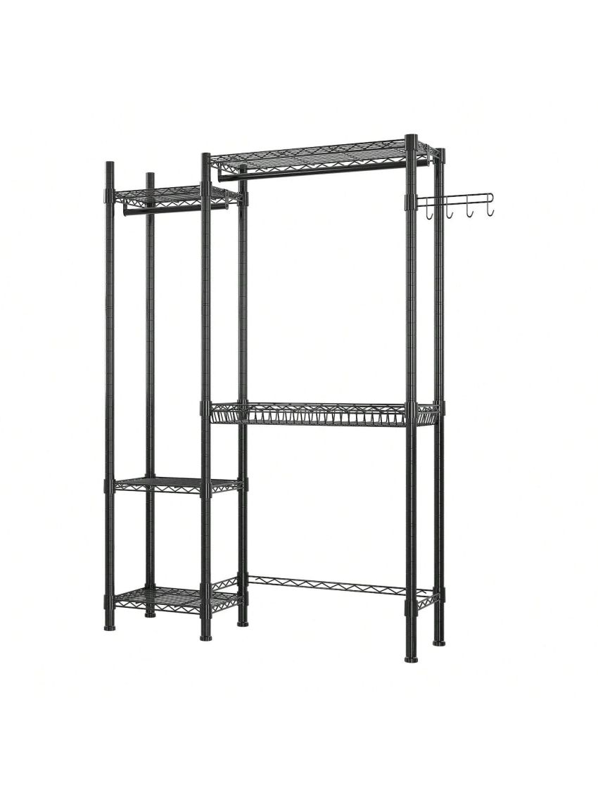 The Washer and Dryer Storage Shelf,Wire Garment Rack Heavy Duty Clothes Rack,Laundry Room Drying Rack,Bathroom Space Saving Rack,Closet Organizer Metal Garment Rack Portable Clothes Hanger Home Shelf