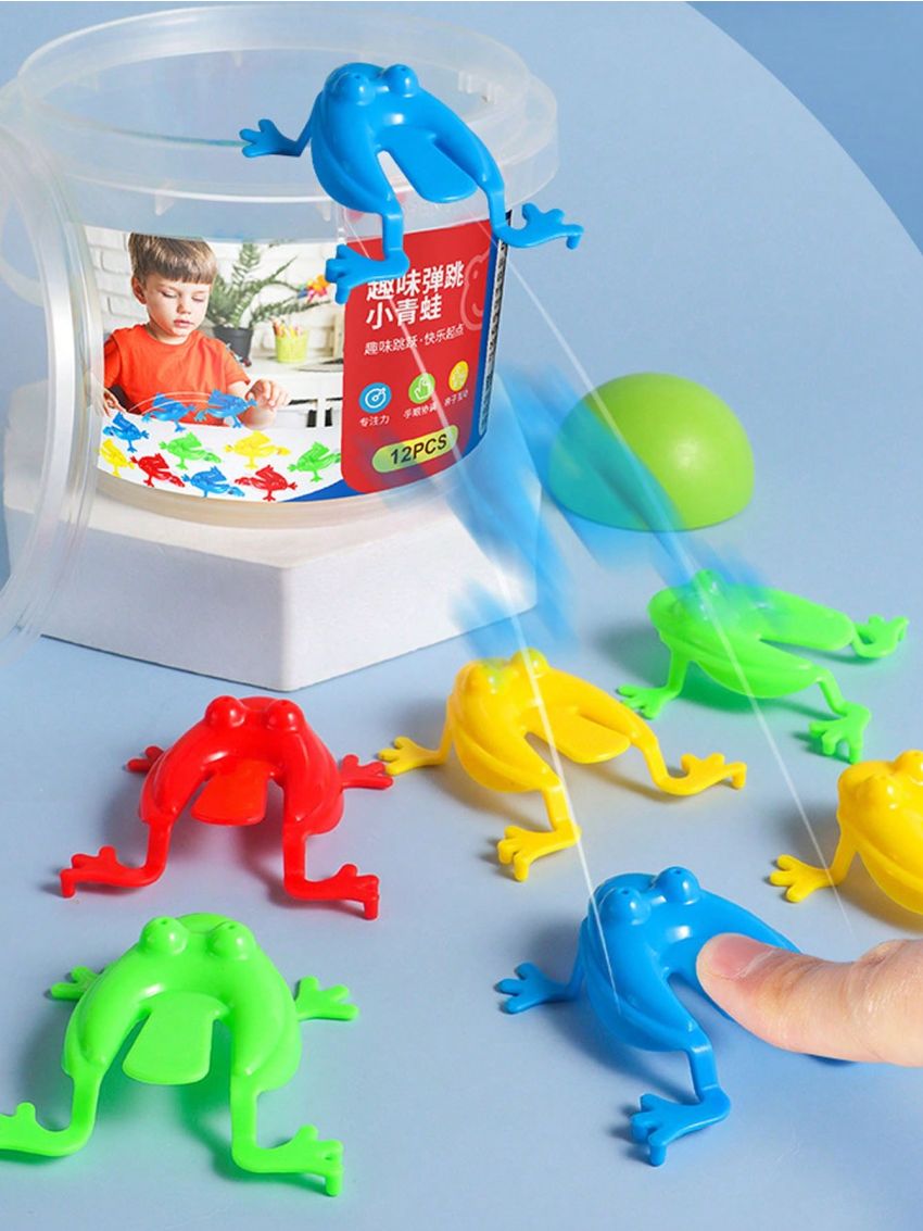 5pcs Random Color Small Size Jumping Frogs Stress Relief Toy, Classic Traditional Jumping Frog Vintage Small Toy