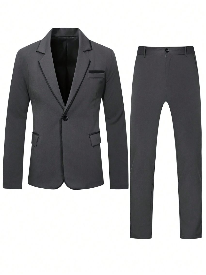 Men's Single Button Suit And Trouser Suit