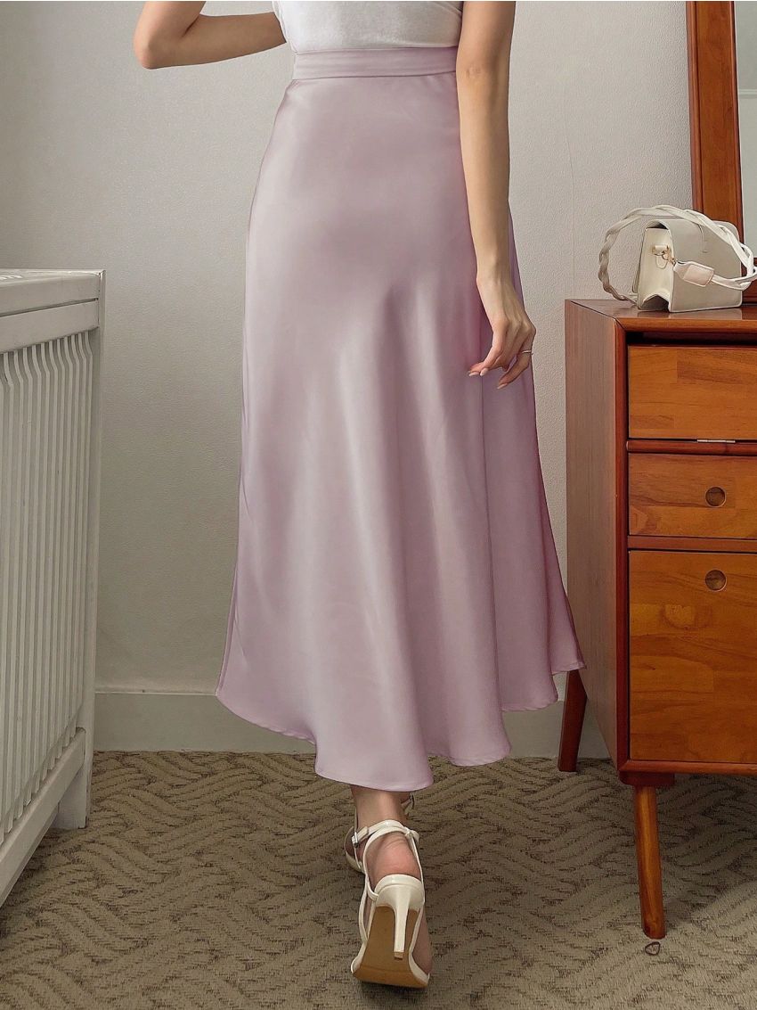 DAZY Solid Zip Side Skirt