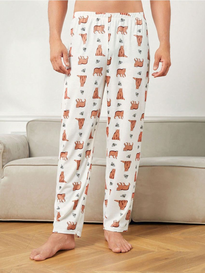 Men'S Cartoon & Letter Print Lounge Pants