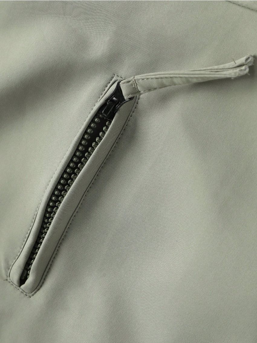 Manfinity Homme Men's Solid Color Stand Collar Jacket