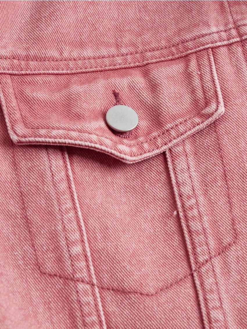 Teen Girl Ripped Raw Hem Denim Jacket