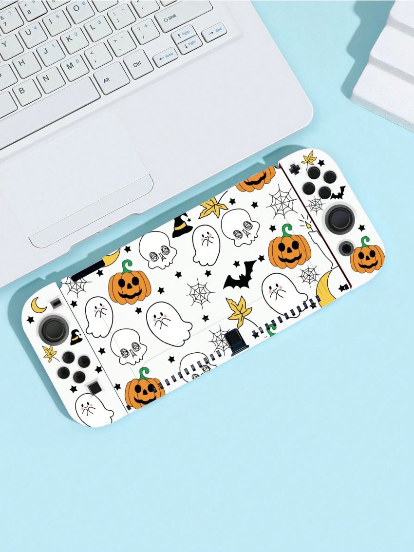 Cute Ghost Pumpkin Pattern Full Cover Silicone Anti-drop Protective Case Compatible With Switch