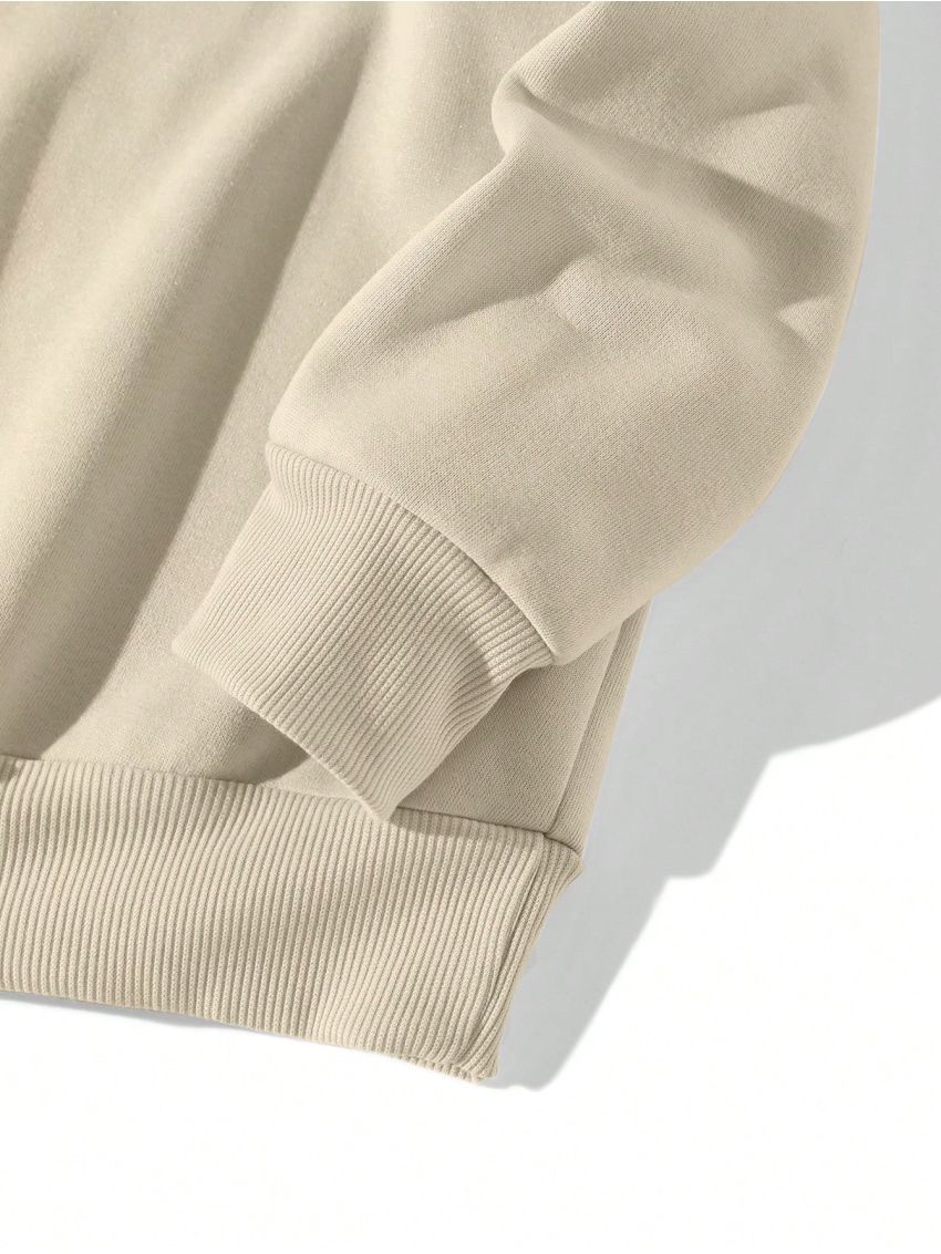 Cowboy Boots & Letter Graphic Thermal Lined Sweatshirt