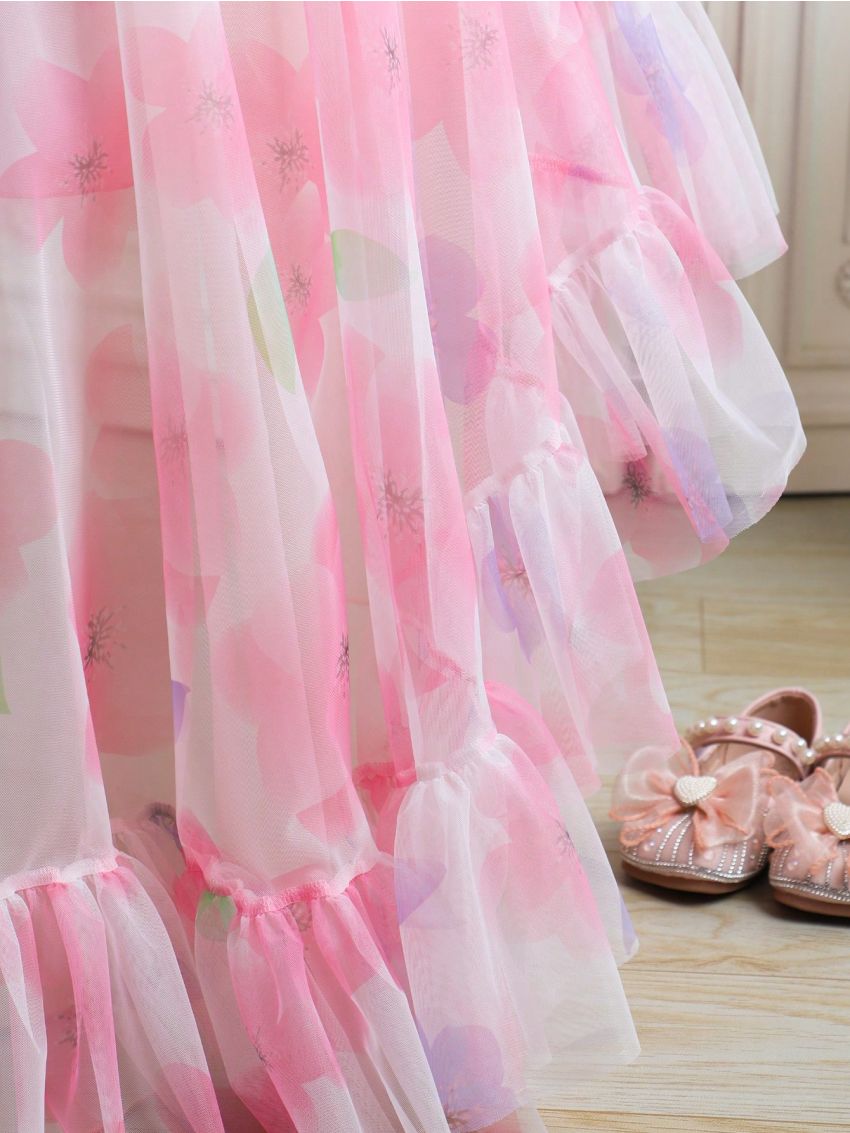 Tween Girl Fresh Style Tail Dress For Performance, Wedding, Evening Party And Birthday Party