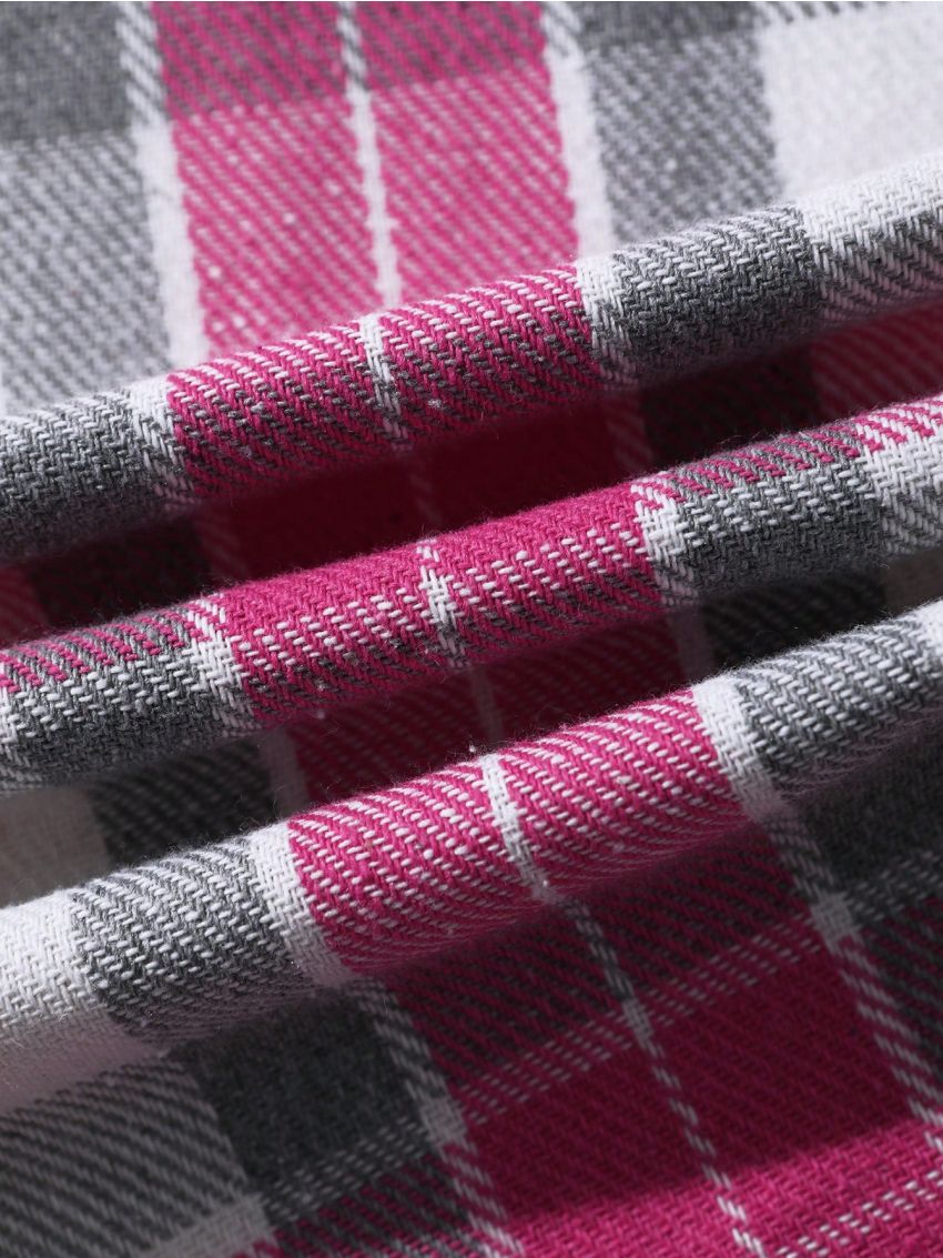 Manfinity Homme Men's Plus Size Plaid Pattern Shirt Jacket With Pockets