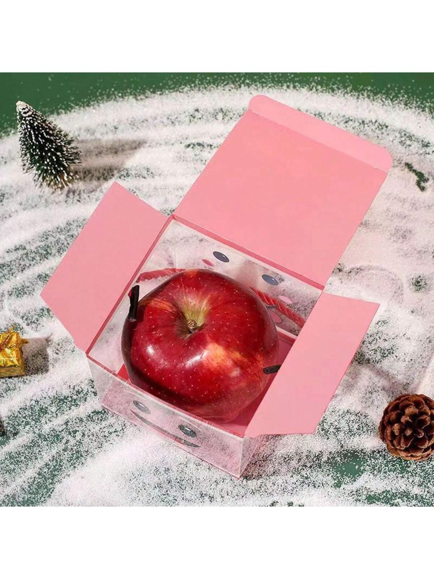Christmas Gift Pet Christmas Eve Apple Box Red Transparent Ping An Fruit Packaging Box Candy Portable 2pcs