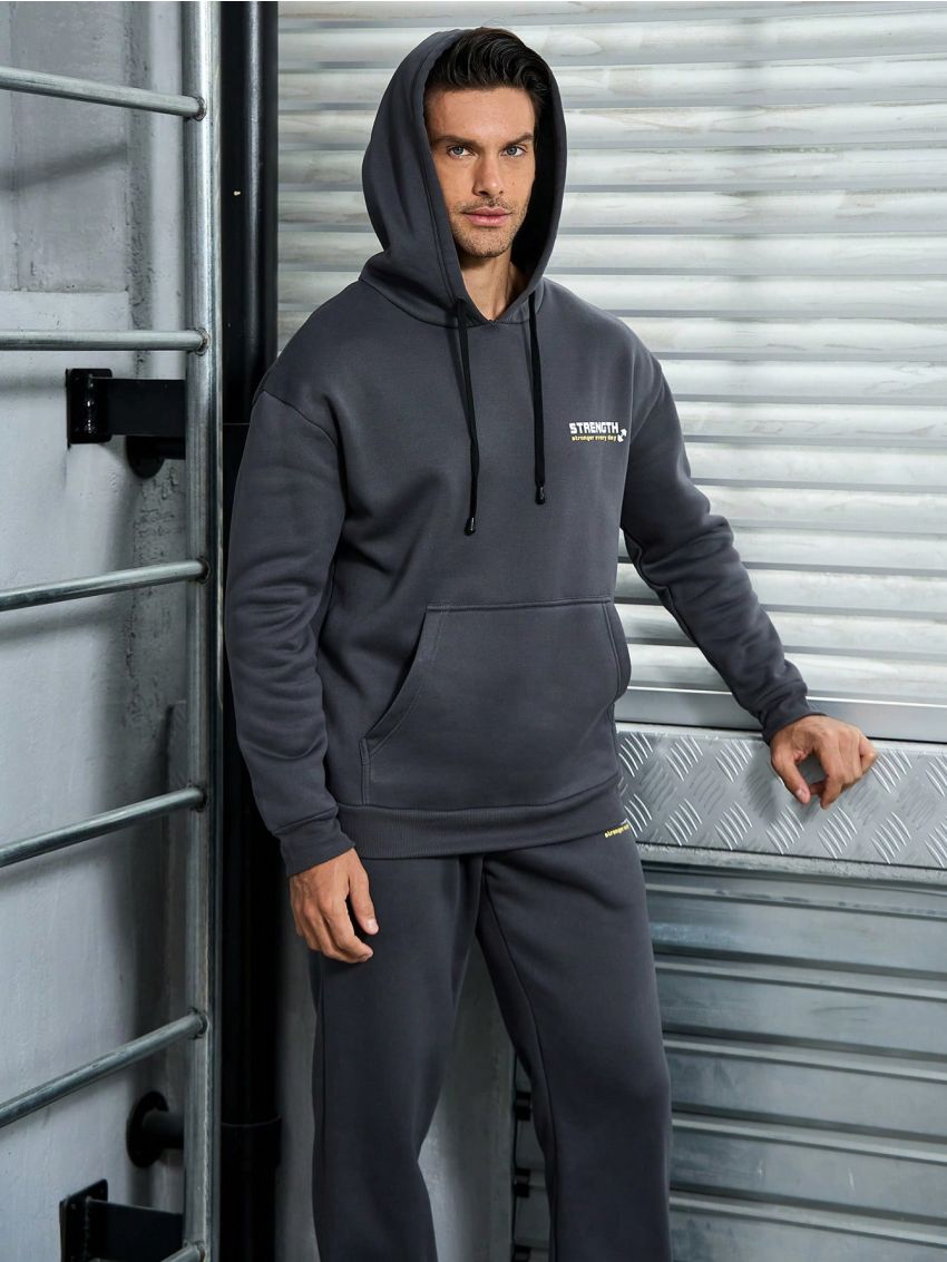 In My Nature Men's Gray Hooded Sweater, One Piece