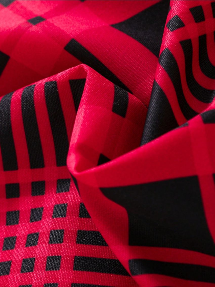 SHEIN Kids FANZEY Toddler Girls' Sweet Red Plaid Overall Skirt With Suspenders Perfect For Autumn