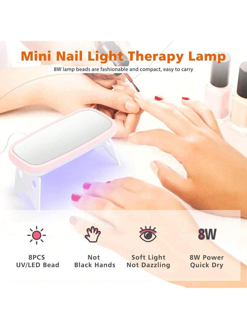 krofaue Half Cover False Nails Tips Set 1000pcs French Style Nail Tips Kit with Nail Gel, Clipper, Nail File Strips and Mini UV Nail Lamp with Box for Nail Tips Art Salons and Home DIY