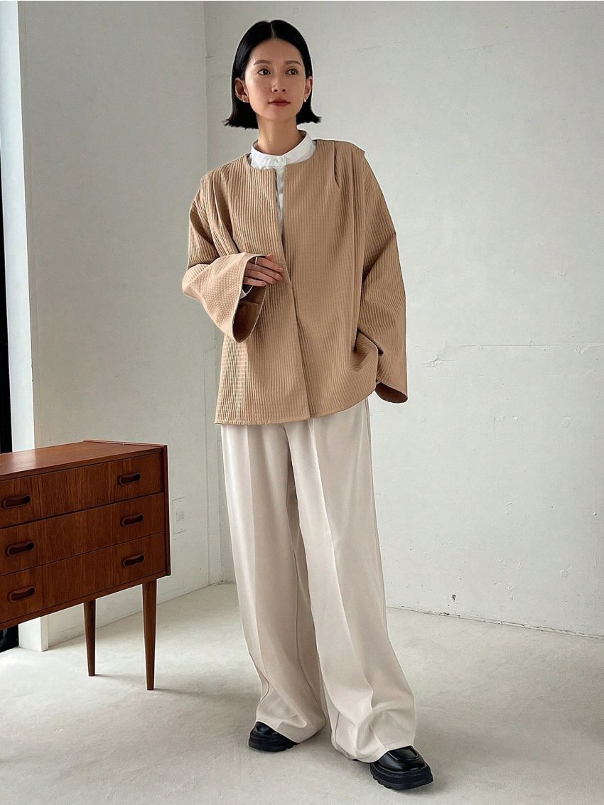 FRIFUL Belted Flared Sleeve Jacket