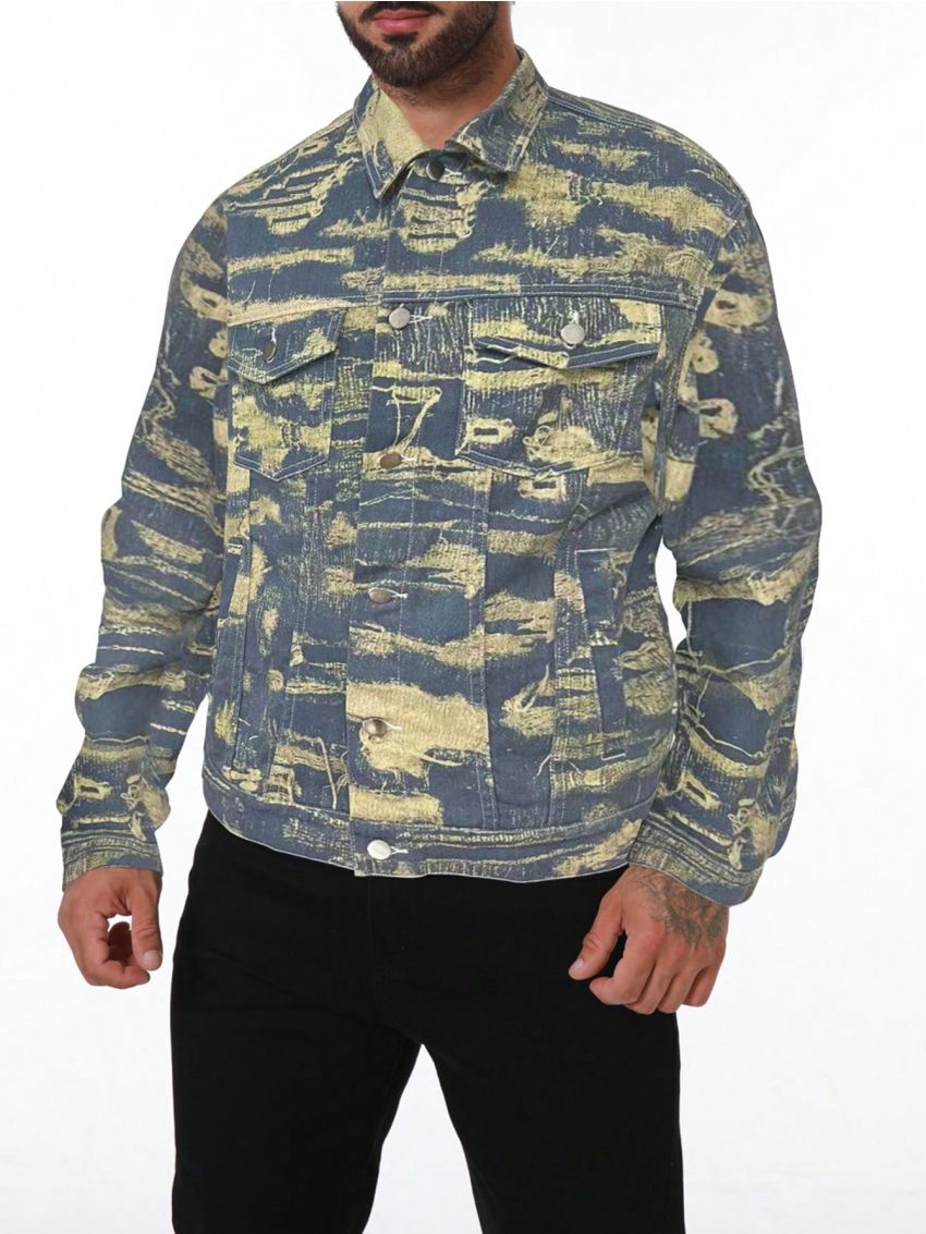 Men's Printed Denim Jacket