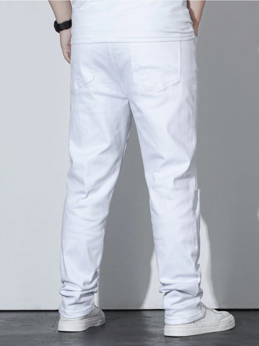Men's Plus Size Ripped Jeans With Pockets