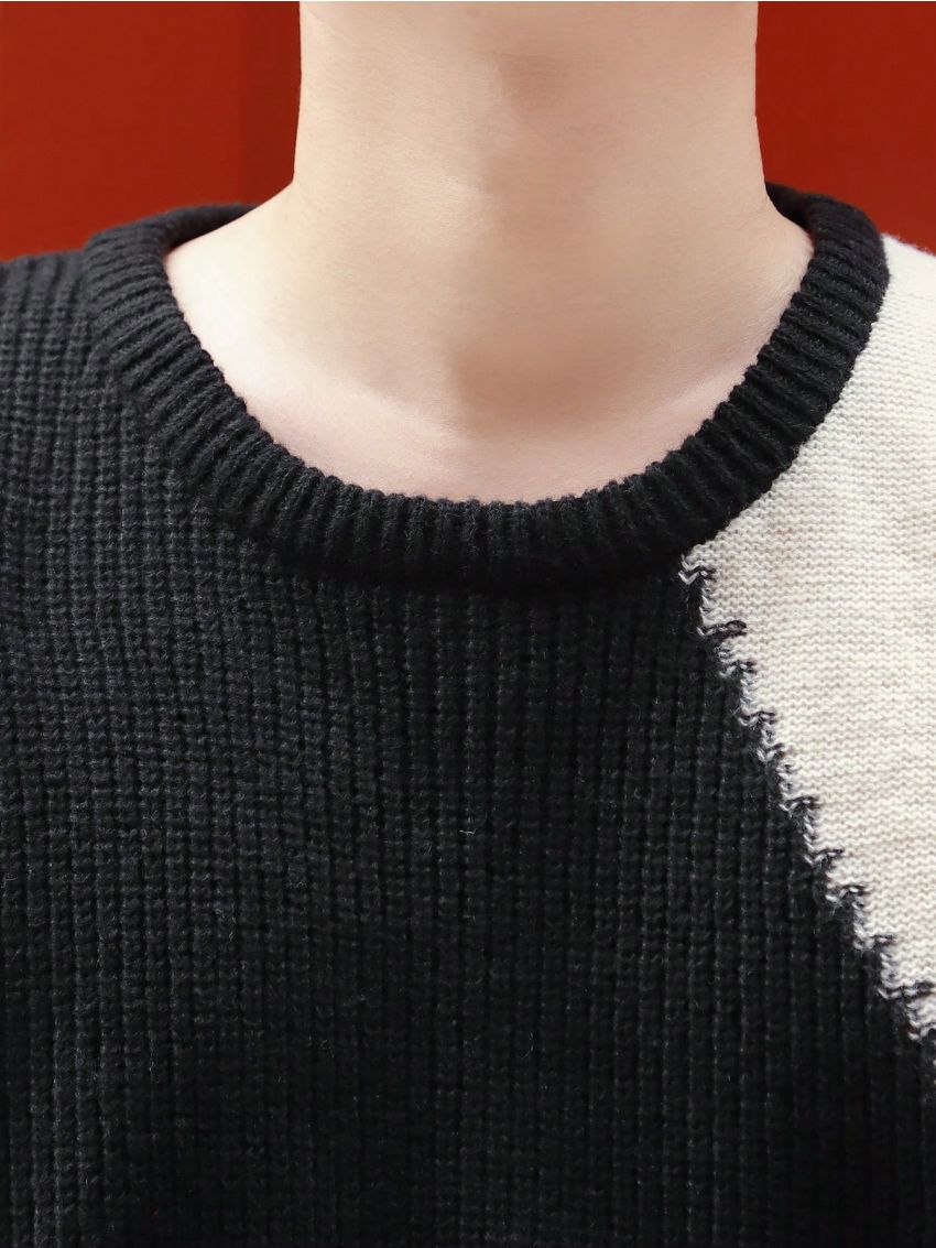 Manfinity Hypemode Men's Oversized Color-Blocked Drop Shoulder Sweater