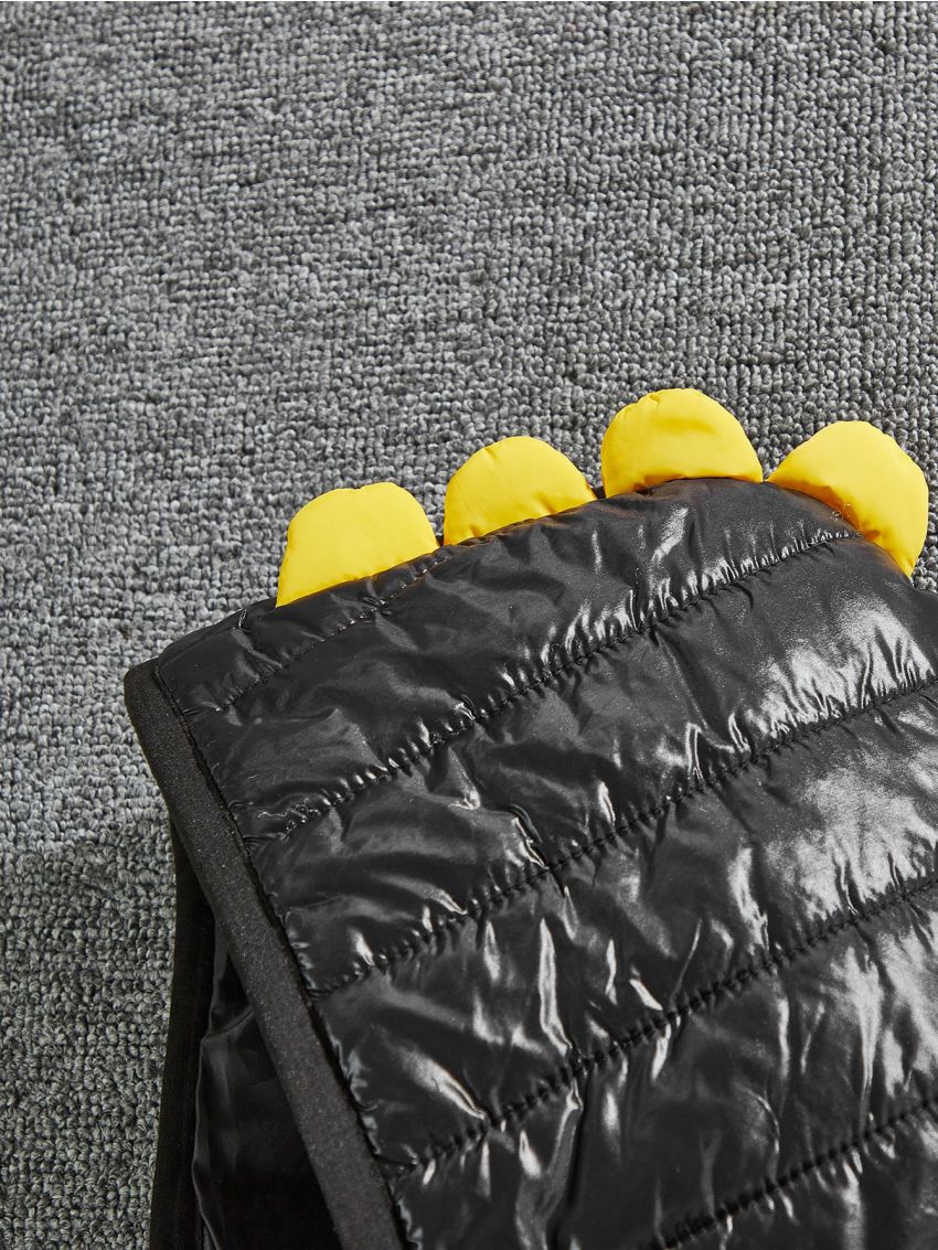 SHEIN Boys Zip Up 3D Ears Design Hooded Puffer Coat