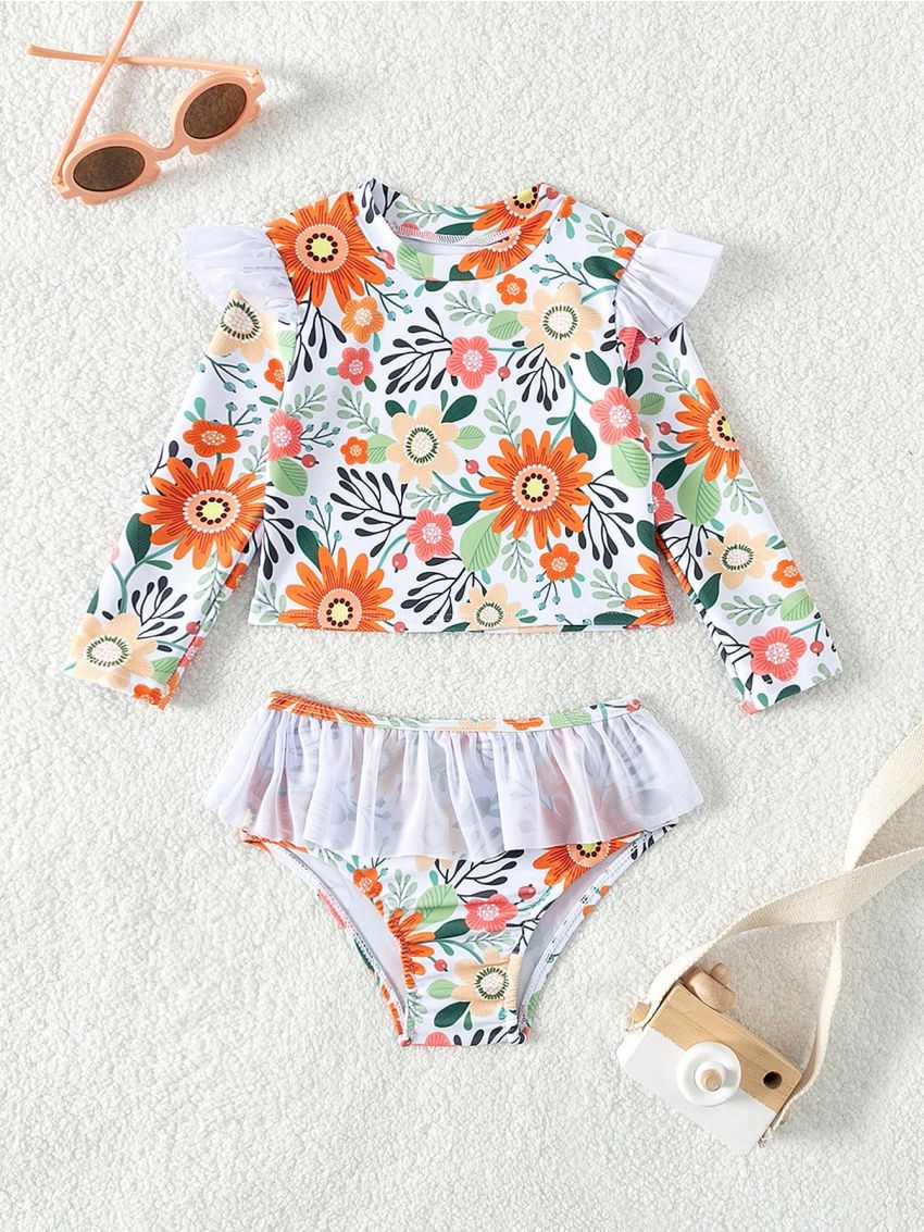 Baby Girls' And Toddler Girls' Separated Swimwear, Summer Vacation Beach Water Play Swimsuit